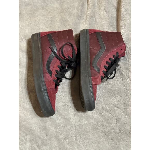 VANS Sk8 Reissue High Metallic Twill Port Royale Size EU 37 Burgundy Suede - Picture 5 of 8